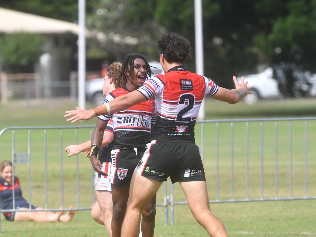 Kirwan State High School hosts St Patrick's College, Mackay, in round 1 of the 2025 Aaron Payne Cup. Kirwan's Manua Dau runs 60 meters for individual tray. Picture: Evan Morgan