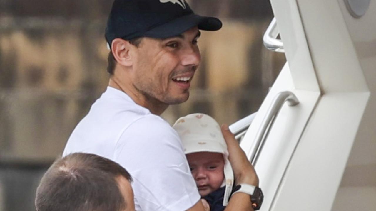 Rafael Nadal, wife Xisca and baby Rafa sightseeing on Sydney Harbour ...