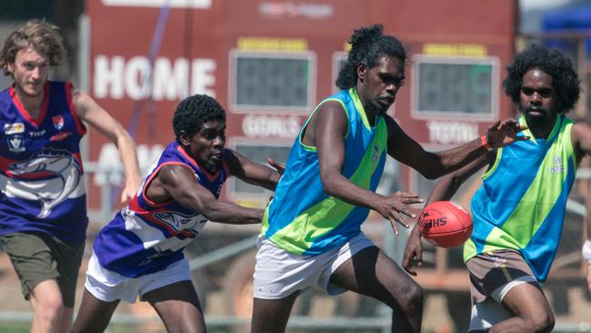 Gunbalanya V The Barracuda Bulldogs in a weekend of Music, Sport and Culture at the Barunga Festival. Picture Glenn Campbell