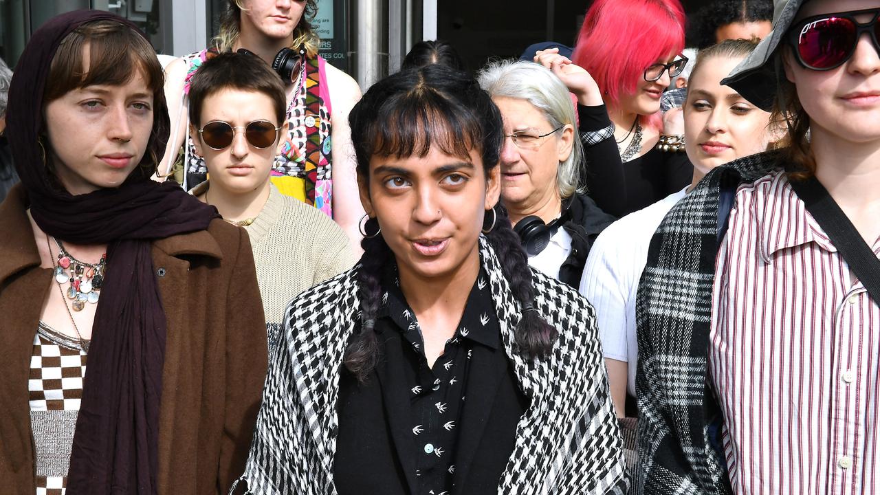 Aahana Nag outside court in Brisbane. Picture: John Gass