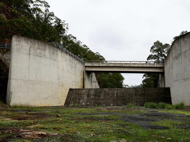 The spillway at Mangrove Creek Dam, which has never reached 100 per cent capacity. Picture: Peter Clark