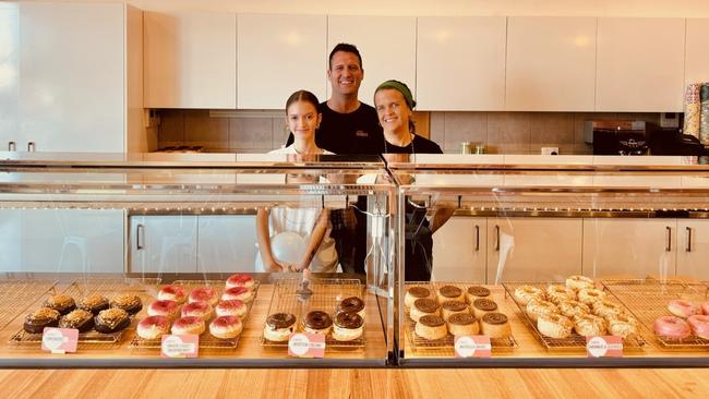 Grace, Isaac and Vanessa Broad at Simply Donuts Bakewell. Picture: Supplied