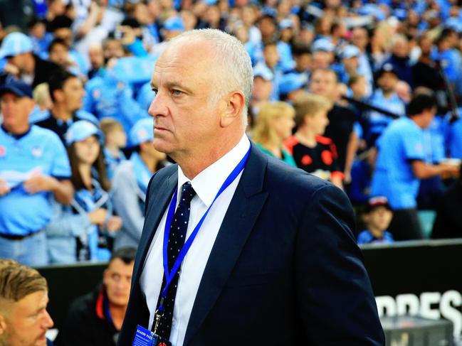 Graham Arnold during the A League Grand Final, Sydney FC v Melbourne Victory at Allianz Stadium, Sydney. pic Mark Evans