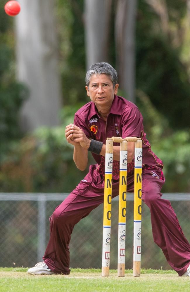 Caboolture female cricketer Gayle Mawer in action. Picture: Facebook.