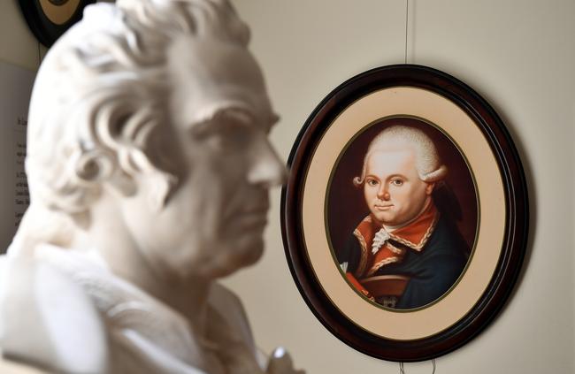 A bust and portrait of Jean-François de Galaup, comte de Lapérouse, on display at La Perouse Museum. Picture: AAP Image/Joel Carrett