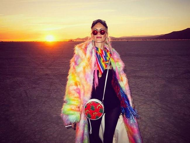British socialite Poppy Delevingne at the 2016 Burning Man Festival in the Black Rock Desert, Nevada ... Picture: Instagram