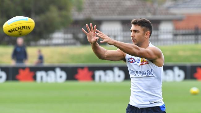 Ben Cavarra is back on the training track at Western Bulldogs after injury. Picture: James Ross. 