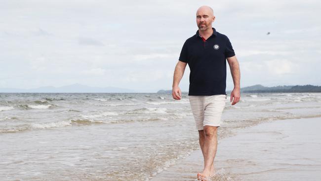 Mayfair 101 managing director James Mawhinney at Mission Beach in 2022 with Dunk Island in the background. Picture: Peter Carruthers