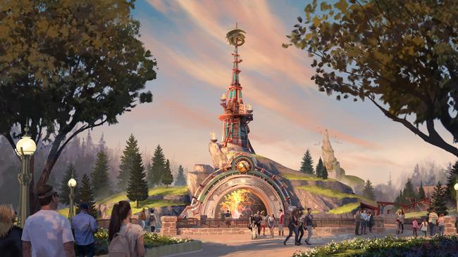 This portal will take you to the How to Train Your Dragon – Isle of Berk world for a colourful world filled with Viking adventures based on the film series. Photo: Universal Epic Universe