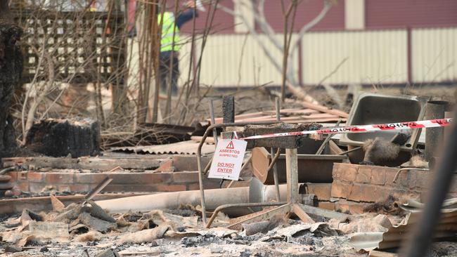 Significant damage to homes and property after fires tore through the Rappville area. Picture: Marc Stapelberg