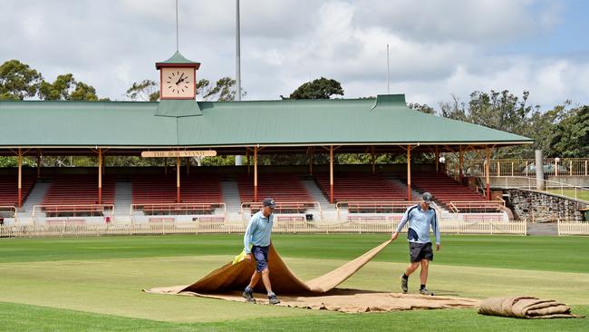 A photo of mid-season maintenance work at the oval.