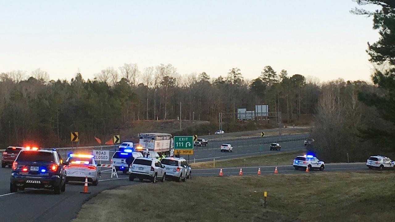 Emergency vehicles are parked at the scene where a bus carrying a youth soccer team from Tennessee crashed early Monday near Arkansas. Picture: Josh Snyder/The Arkansas Democrat-Gazette