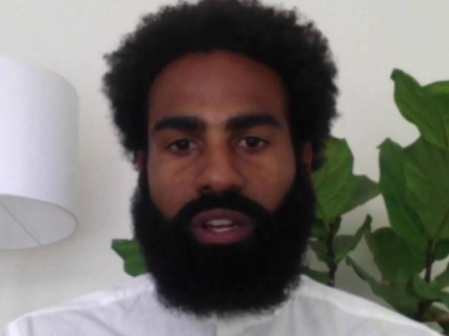 Heritier Lumumba speaks to the ABC from his home in Los Angeles. Picture: ABC