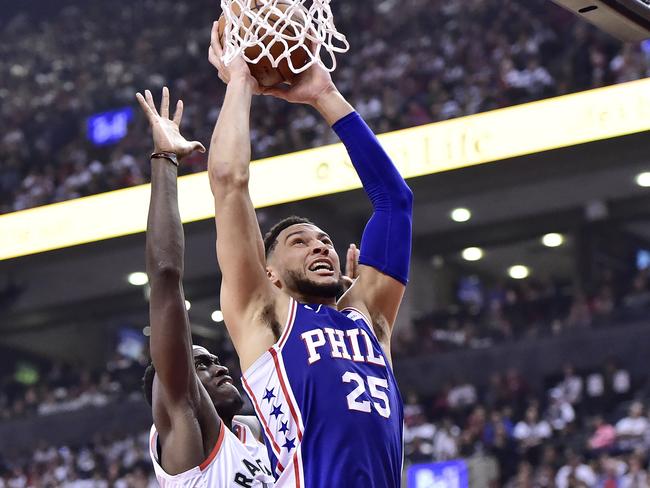 Philadelphia 76ers guard Ben Simmons is yet to declare his commitment to Australia’s World Cup campaign in China. Picture: Frank Gunn/The Canadian Press via AP