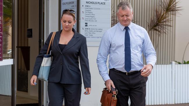 Former Police Officer Brittany Kettle faces Darwin Local Court on drug charges with her lawyer Ray Murphy.