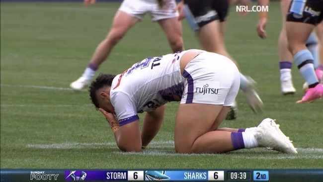Eli Katoa was left clutching at his face.