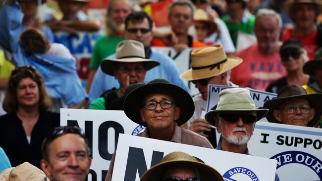 Save Our Councils Coalition rally at Hyde Park earlier this month. Picture: Braden Fastier.