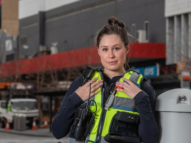 First Constable Ashley Hall was assaulted on the job in Dandenong. Picture: Jason Edwards