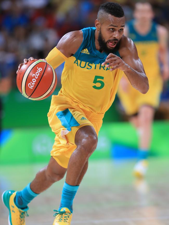 Rio Olympics 2016. The Men's Australian Basketball team, the Boomers, v. Lithuania at Carioca 1, in Olymic Park Rio de Janeiro, Brazil. Australia's Matthew Dellavedova. Picture: Alex Coppel