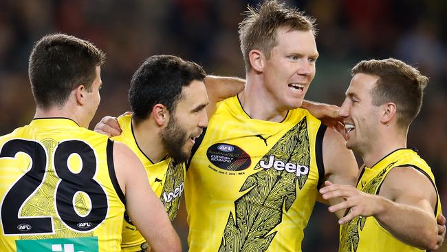 Jack Riewoldt was quiet but it didn’t matter for the Tigers. Picture: Getty Images