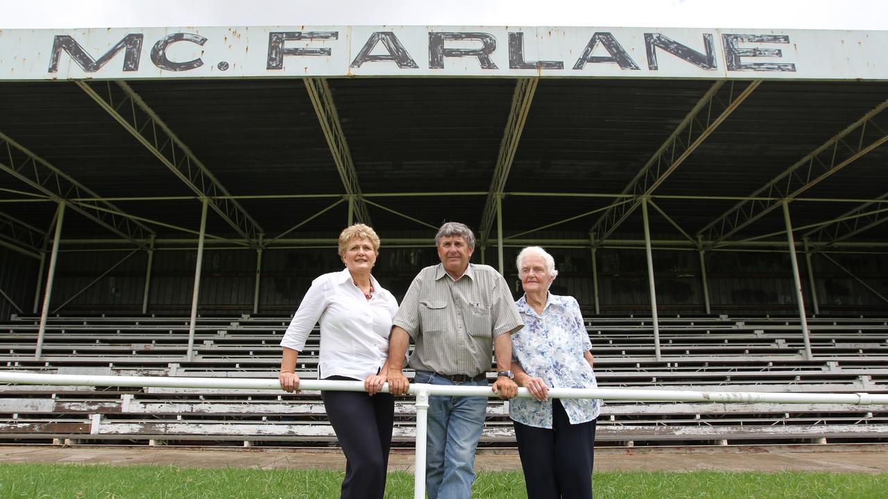 Stephen and Bronwyn Lyon, parents of SA Cricketer Nathan Lyon and his 85yr old grandmother Nell Williams. Nathan grew up in Young, NSW. Photographed at Cranfield Oval in Young just one of the three ovals he played on as a junior and senior.