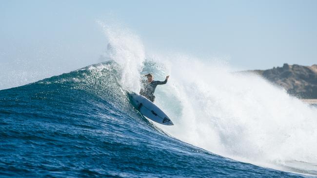 MARGARET RIVER, WESTERN AUSTRALIA, AUSTRALIA - APRIL 20: Eight-time WSL Champion Stephanie Gilmore of Australia surfs in Heat 4 of the Opening Round at the Western Australia Margaret River Pro on April 20, 2023 at Margaret River, Western Australia, Australia. (Photo by Aaron Hughes/World Surf League)