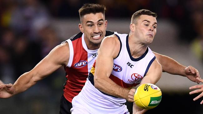 Brad Crouch and brother Matt won a stack of the footy. Pic: Getty Images