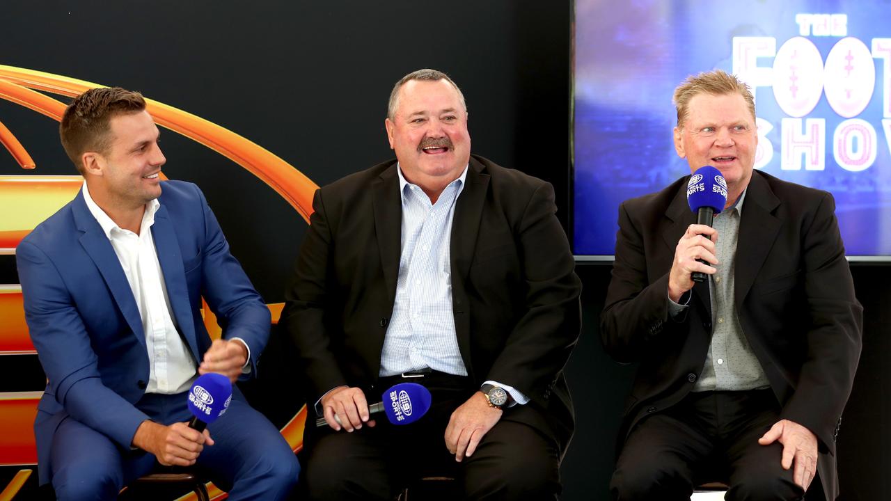 The Channel Nine Footy Show crew: Beau Ryan, Daryl Brohman and Paul Vautin . Picture : Gregg Porteous