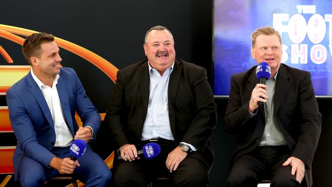 The Channel Nine Footy Show crew: Beau Ryan, Daryl Brohman and Paul Vautin . Picture : Gregg Porteous