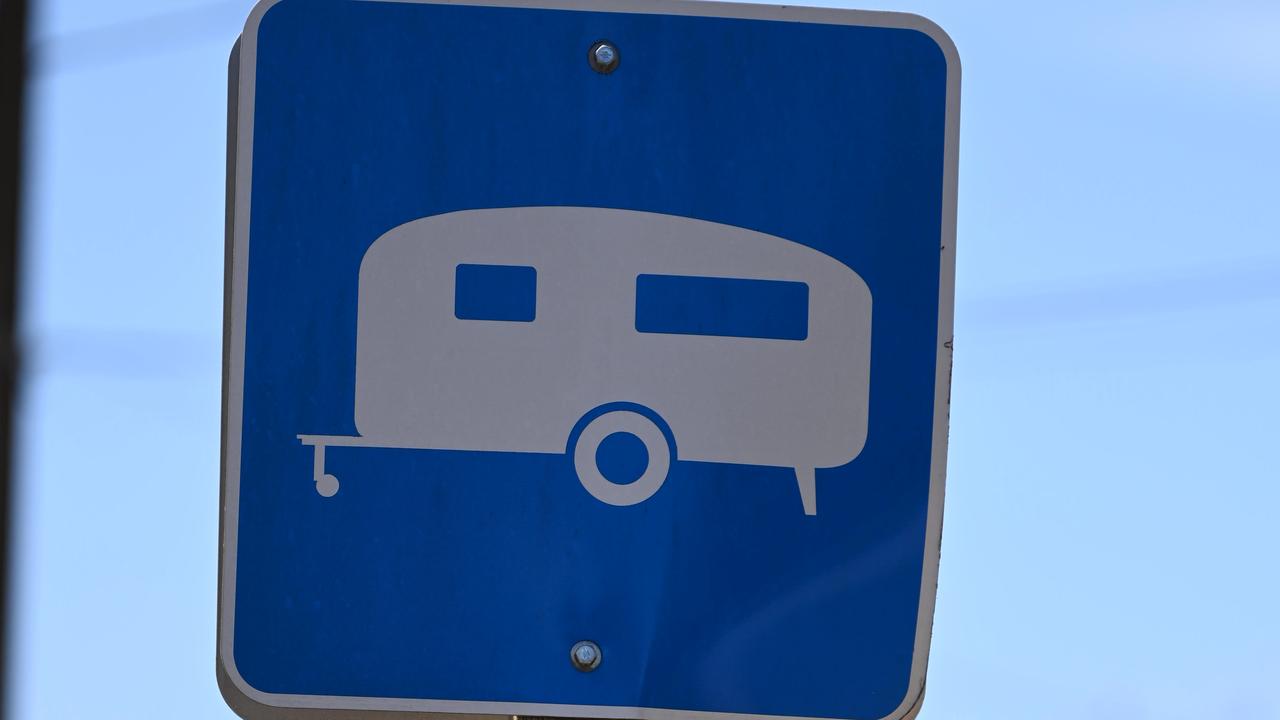 ADELAIDE, AUSTRALIA - NewsWire Photos OCTOBER 5, 2021: Stock/generic images of traffic signs - caravan sign. Picture: NCA NewsWire / Naomi Jellicoe