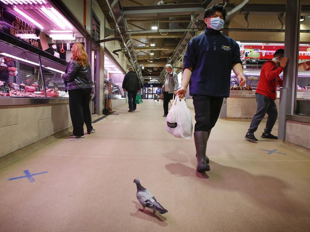 Victoria Markets under stage 4 lockdown. Picture: David Caird