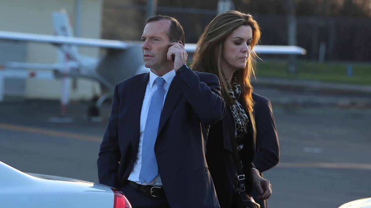 Mr Abbott and Ms Credlin on the campaign trail in 2013. Picture: Gary Ramage