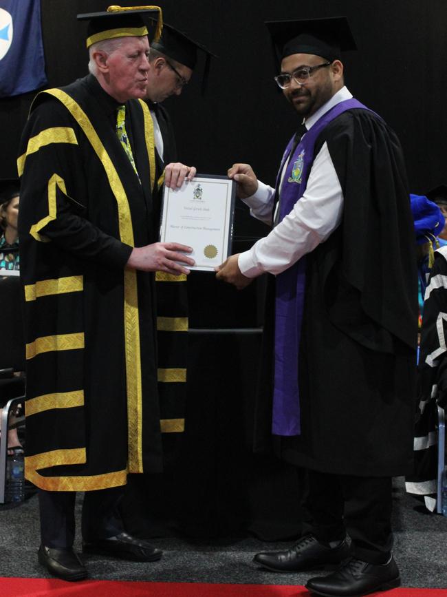 Vatsal Shah graduated with a Master of Construction Management at the CQUniversity graduation ceremony in Bundaberg on December 14, 2023.