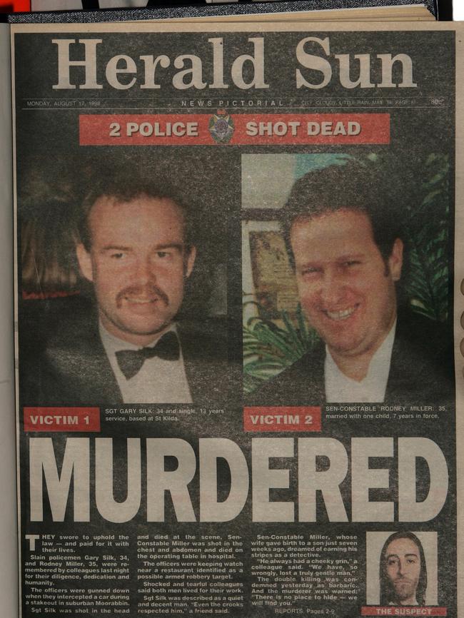 <i>The Herald Sun’s </i>front page following the August 16, 1998, murders of Victoria Police officers Gary Silk and Rod Miller.