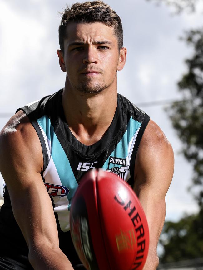 Ryan Burton at Alberton Oval. Pic: Sarah Reed