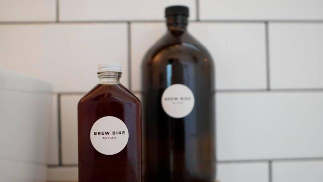 Bottles of Brew Bike Nitro coffee martinis. Supplied.