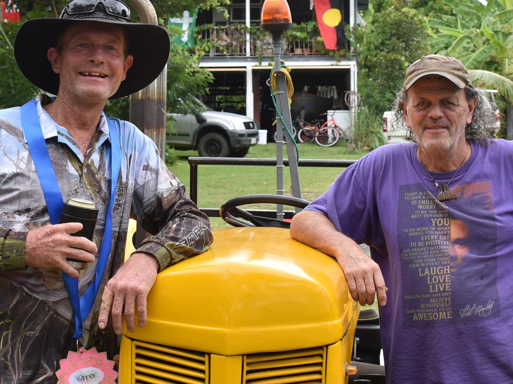 Brett Grosskreutz and Glen Cavanough at St Helens Australia Day Celebration, January 26, 2022. Picture: Madeleine Graham