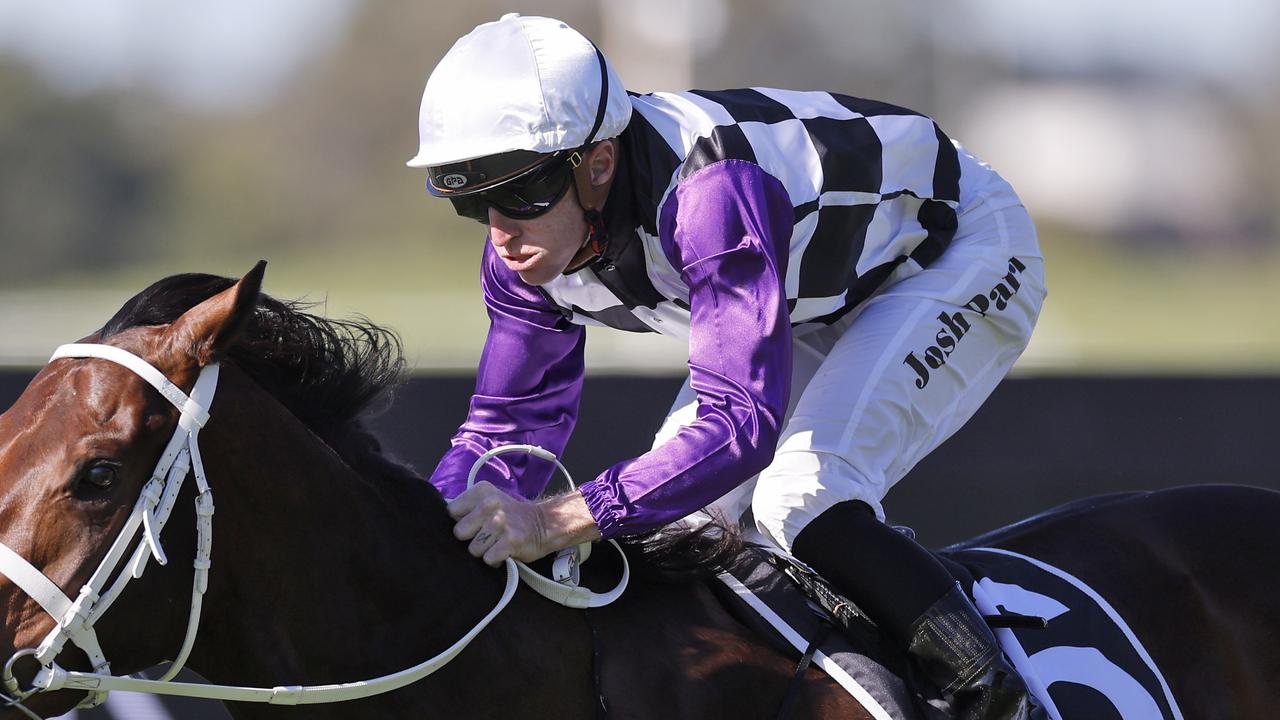 Josh Parr rides Secret Spy for trainer Greg McFarlane on Wednesday. Picture: Getty Images