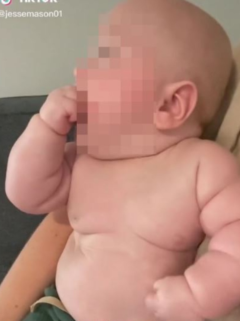 A mum has hit back after cruel trolls called her baby obese. Picture: @jessemason01/Tiktok.