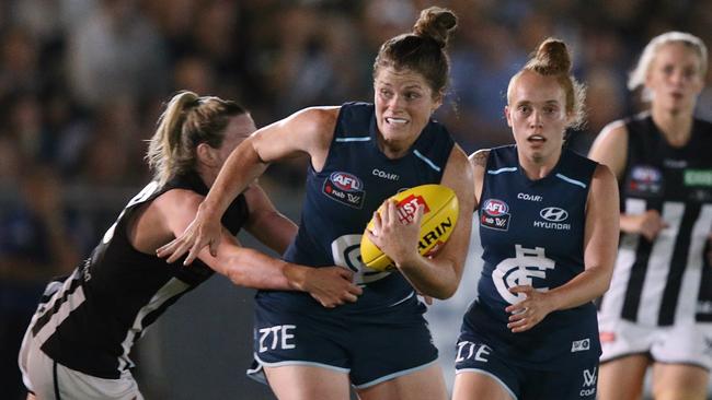 Carlton and Collingwood could again kick off the AFLW season. Picture: Wayne Ludbey