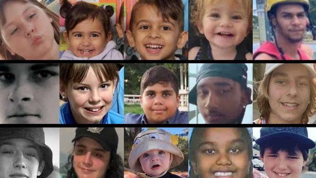 A total of 36 children were lost due to alleged unlawful acts in Australia during 2022. These are the faces of just some them.