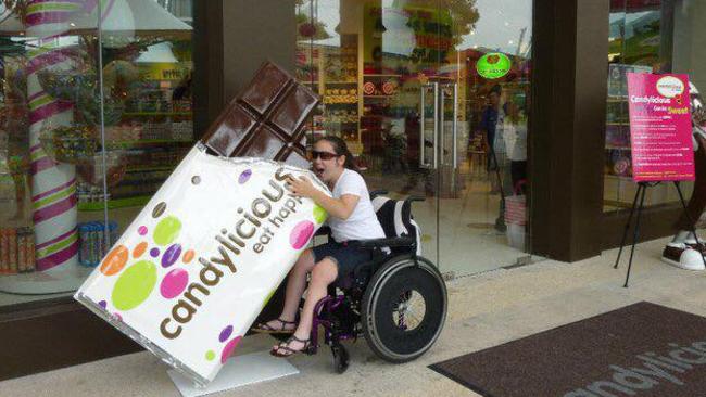 Amy Tobin in Singapore, before the airport run-in. Picture: Supplied/Facebook