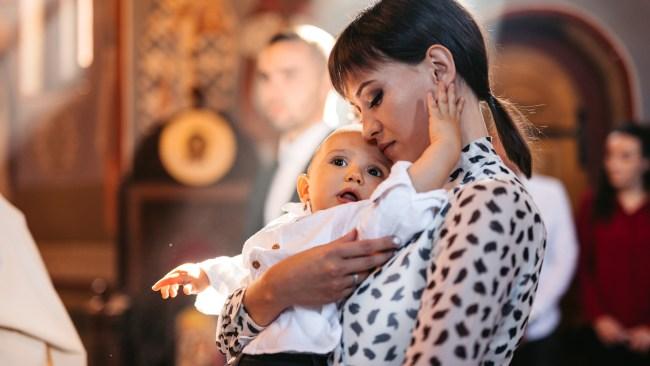 Was the woman out of line asking the mum to leave the ceremony? Source: iStock