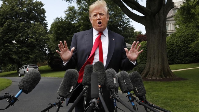 Donald Trump speaks to media at the White House in Washington in May, 2018.