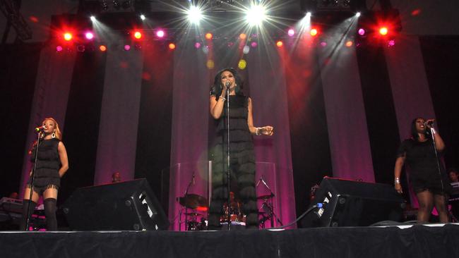 Too shy: Ruth Pointer, centre, and the latest line-up of the Pointer Sisters.