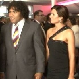 The spray tan disaster - Sam and Rachel Thaiday at 2010 Broncos Presentation Ball.