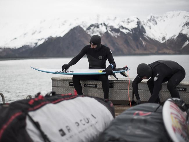 Mick Fanning and Mason Ho find cold waves and clarity in the frozen north. Picture: Corey Wilson/Rip Curl