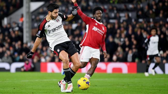 Raul Jimenez of Fulham scores against Nottingham at Craven Cottage. Picture: Justin Setterfield/Getty Images