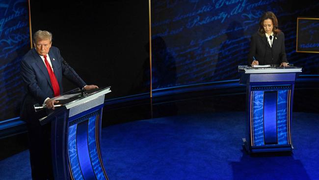 The candidates traded barbs and accused each other repeatedly of lying in a fiery first debate. Picture: AFP