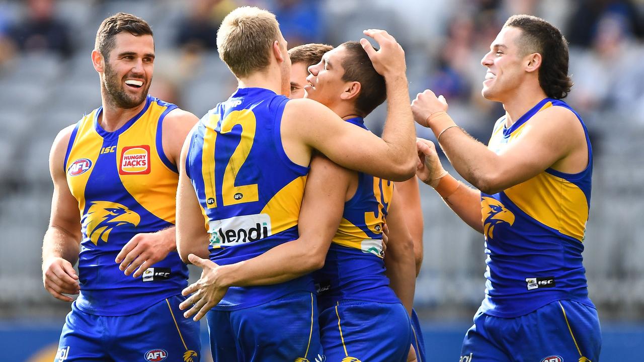 The West Coast Eagles are likely to earn a home elimination final. Picture: Daniel Carson